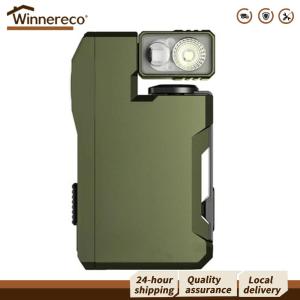 [Winnereco Flagship Mall] Flat Pocket Flashlight 400 Lumens EDC Flashlight with RGB Light Mini Flashlight 180  Rotating Head for Outdoor Home Emergencies