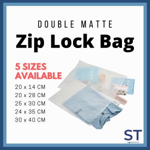 Double Matte Zip Lock Bag Plastic Zip Bag Zipper Seal Bag Packaging Bag Travel Clothes Organizer Storage