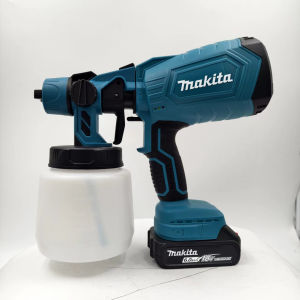 [ฟรีแบตเตอรี่สองก้อน] ปืนพ่นสีไฟฟ้า Makita 18V 6.0Ah แบตเตอรี่ลิเธียมแบบไม่มีแปรงในครัวเรือนพลังงานสูงเคลือบสีลาเท็กซ์เจ็ทเครื่องสเปรย์ปืนฉีดฆ่าเชื้อแรงดันสูงเครื่องมือพ่นสีความจุขนาดใหญ่