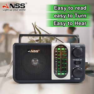 [COD]NSS 4 Band Radio fm am rechargeable Radio fm am original Radio with 3.5inch High Quality Speakers and an External Antenna NS-145