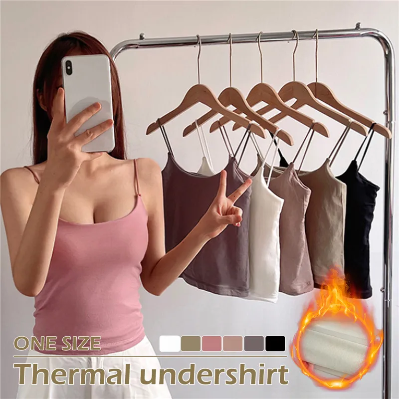 Winter Warm Velvet Undershirt Tops for Women Tickened Slim Thermal  Camisoles Top Tight Elasticity Female Vest Shirt Underwear