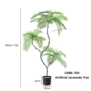 【SG Evergreen】2.1m Tall Artificial Plant Fake Jacaranda Tree Fake Plant Indoor Plants Fake Tree for Office Home Patio Decor Nordic Plants
