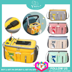 VREN รถเข็นเด็กทารกกระเป๋าใส่ผ้าอ้อมขนาดใหญ่กระเป๋าคุณแม่แบบแขวนสําหรับเดินทางกลางแจ้งอุปกรณ์จัดระเบียบสําหรับเด็กทารก