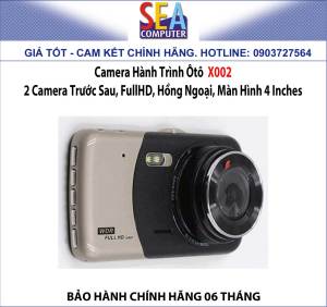 Camera Hành Trình Ôtô X002 - 2 Camera Trước Sau FullHD Hồng Ngoại Màn Hình 4 Inches