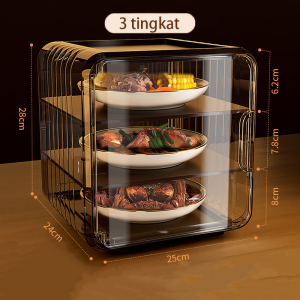 【ZEN】Tudung Saji Rak Makan Bertingkat Serbaguna Multifungsi Bahan Acrylic Food Organizer BPA Free