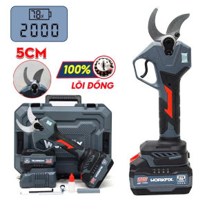 Kéo Cắt Cành Pin Workfix WF-CP3050BL Cao Cấp – Cắt 5cm Động Cơ Brushless Màn Hình LED Full Bộ 2 Pin ( Bảo Hành 12 Tháng )