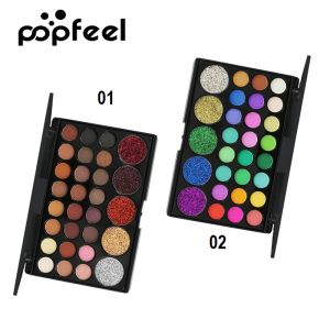 PERFECT COLOR - Popfeel 29 Colors Eyeshadow Shining BLING BLING Palette Matte Shimmer Glitter Diamond Sparkling Matte Nude Pigmented Metallic Finish Eye Shadow 29 Warna