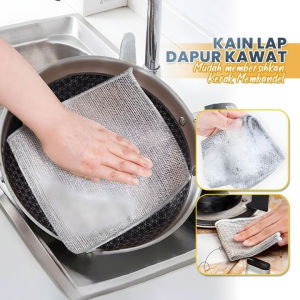 Kain Lap Kawat Bentuk Kotak Halus / Sabut Besi Panci Cuci Piring