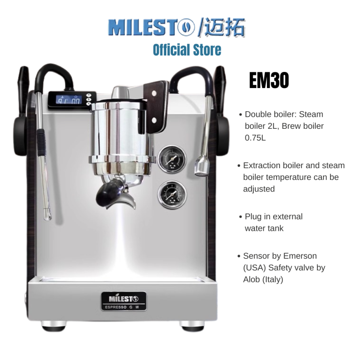 Milesto Em30 Coffee Machine Italian Semi Auto Espresso Coffee Machine Dual Boiler Rotary Pump 1896