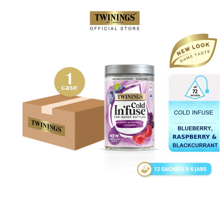 Blue Raspberry Infuse Twinings Cold Infuse Blueberry, Blackcurrant & Raspberry Jar 12s Set of ...