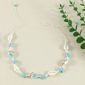 JPTD Bohemian Starfish Beaded Bracelet Jewelry Sea Series Turtle Woven Bracelet Hand Chain White Blue Star Fish Shell Beaded Handstring Women
