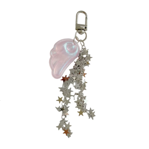 Cute Y2K Inspired Bag Charm Keychain Featuring Angel Wing And Stars Bag Pendant Perfect For Everyday Use Or Gifting