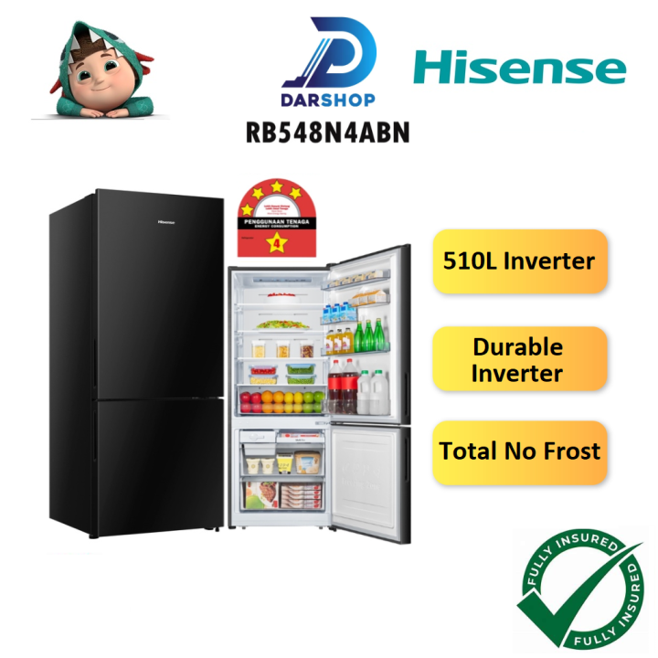 Hisense Refrigerator 2 Door Inverter 510L Fridge Bottom Mount Freezer