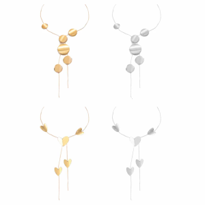 Minimalist Long Necklace Temperament Round/Love Heart Geometric Neckchain Jewelry Gift for Casual or Formal Occasion