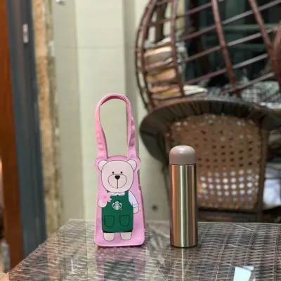 Starbuck Water Bottle Bag Canvas Bag Coffee Handbag Portable Mother Student Tote Bag Carrier Tumbler Bag Cup Holder(18cm X 10cm X 10Cm)