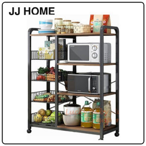 【JJ HOME】Kitchen Rack with Basket Multi-Purpose Trolley Vegetable Fruit Storage Organizer