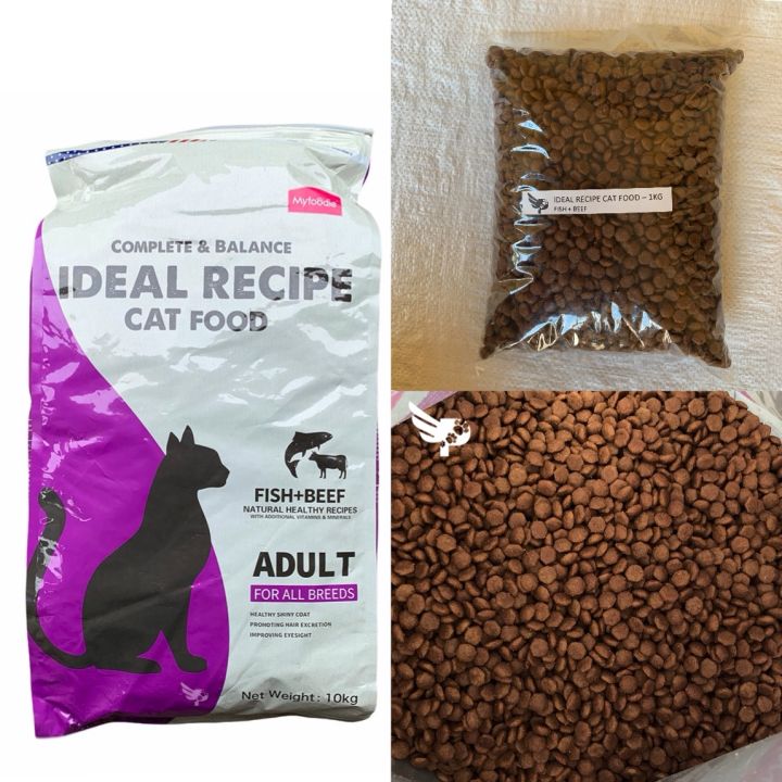 Ideal Recipe Cat Food 1kg Repacked Fish Beef Flavor for