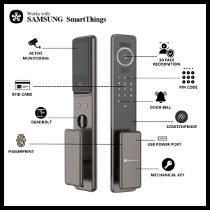 Samsung R60 MAX Smart Door Lock with 3D Face Unlock Remote Operation & App Control