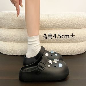 [Free Shipping] EVA Thick-Soled Clogs For Women Summer Closed-Toe Slippers Non-Slip Breathable Soft-Soled Height-Increasing Outdoor Beach Sandals For Women