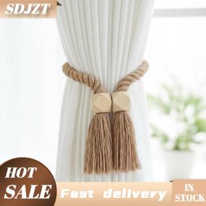 SDJZT 2 cái từ tính bằng gỗ tua cửa sổ Rèm Rèm holdbacks phòng tắm Rèm phụ kiện trang trí nội thất Rèm khóa