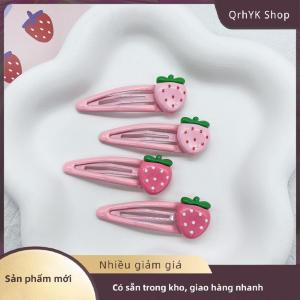 Hàng có sẵn✨ 2 pcs dễ thương ngọt ngào dâu kẹp tóc đáng yêu màu hồng tóc Clip cô gái bangs Clip BB snap clip Phụ kiện tóc