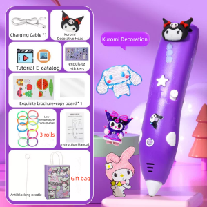 3D Printed Graffiti Pen Girls Toy Kuromi Handmade Art Painting Set Suitable as a Childrens Birthday Gift
