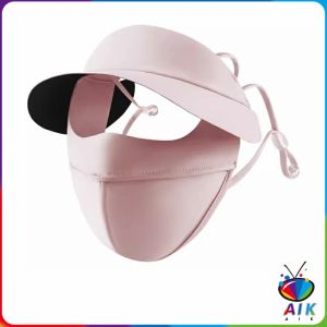 AIK หมวกพร้อมหน้ากากกันแดด กัน UV แบบเต็มหน้า สบาย ระบายอากาศดี สําหรับผู้หญิง UV face mask