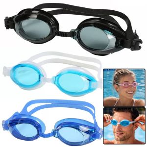NOBLELYN Adjustable Head Strap Swimming Soft Silicone Eye Seal HD Clear Lens Waterproof Swim Eyewear Practical Earplug UV Protection Swim Water Sports