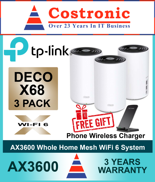 TPLink Deco X68 (2Pack / 3Pack) AX3600 Whole Home Mesh WiFi 6 System
