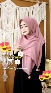 Segi empat Paris Premium Gantel Bunga Terhits Terbaru Terviral Segiempat Terlaris Clarissa Hijab