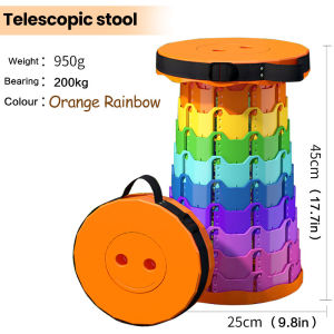 LOOGU Portable Telescoping Stool Retractable Folding Stool Folding Stool Lightweight Simple Compact Seat Adults Seniors Subway Fishing Garden Camping Travel