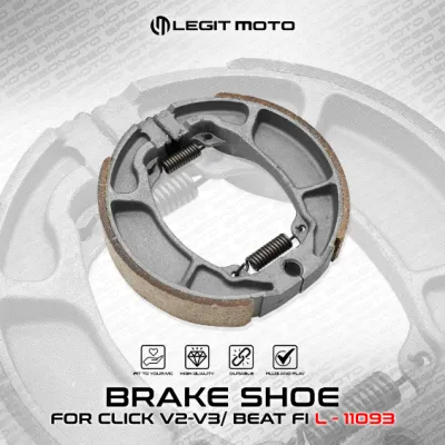LEGITMOTO REAR BRAKE SHOE SET FOR CLICK V2/V3 BEAT FI V2/V3 MIO I 125 MIO SPORTY AEROX V1 XRM WAVE MOTORCYCLE