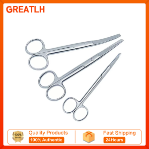 GREATLH 1pcs Remove Suture Scissors Medical Trimming Crescent Notch Scissors Straight Head Curved Head Scissors Stainless Steel