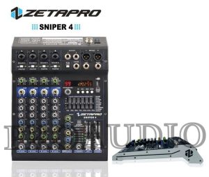 MIXER AUDIO 4 CHANNEL ZETAPRO SNIPER4 | SNIPER 4 I SNIPER-4 USB BLUETOOTH SOUNDCRAFT With COMPRESSOR