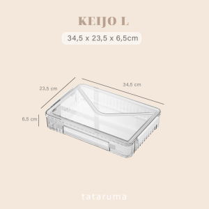 Kotak Penyimpanan Dokumen dengan Tutup Serbaguna File Box Tray Transparan TATARUMA KEIJO