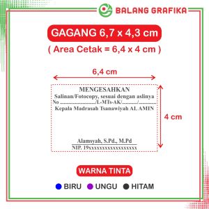 Stempel Legalisir Custom Cetak Flash Stamp Cap Pengesahan Sekolah