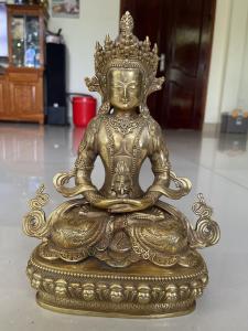 Tượng đức vô lượng thọ amitayus bằng đồng cao 30cm dài 22cm rộng 11cm nặng 2kg -Tượng mật tông