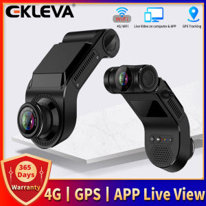 EKLEVA 4G Car Video Recorder Surveillance FHD Night Vision Front And Inside Dual Recording 24-hour Remote Monitoring Locator Live Video GPS Tracking WiFi Car DVR