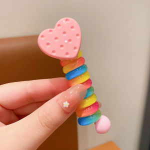 F4 Ikat Rambut Korea Model Kabel Motif Karakter Kuncir Kepang Phone Cord Flower Hair Tie AHD002