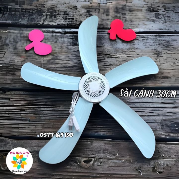 Quạt trần mini quạt treo mùng mini nhỏ gọn sải cánh 17/25/30cm