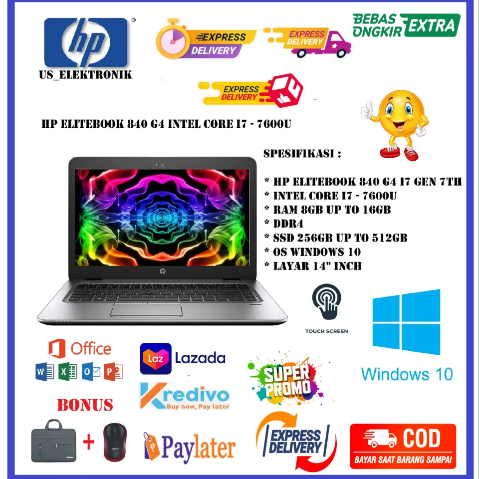 LAPTOP HP ELITEBOOK 840 G4 CORE I7 GEN RAM 8GB SSD 256GB WIND 10
