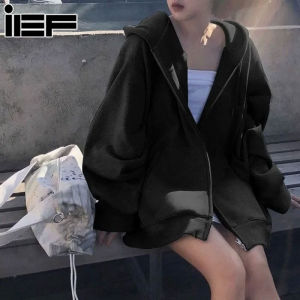 IEF hoodies for women coat for women long sleeve hooded plus size loose coat sweatshirt perempuan plain sweatshirt 2024