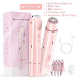 2-in-1 Woman Hair Removal Electric Razor Device Portable Hair Removal Knife Cordless Painless Body Groomer Bikini Trimmer