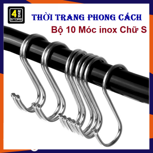 Set 10 Móc Treo Inox Chữ S Đa Năng Đầu Tròn Không Gỉ Siêu Chắc Rất Tiện Dụng Chịu Lực Tốt Treo Các Dụng Cụ Nhà Bếp Phòng Tắm Treo Hàng Hóa Cho Đồ Đạc Gọn Gàng