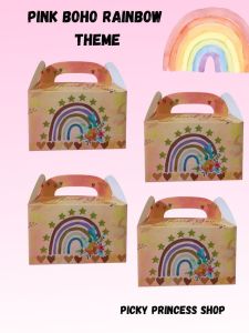 Pink Boho Rainbow LootBag Lootbox Baby Shower Wedding boxes Giveaways Giftbags Souvenirs