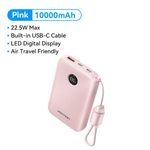 [3C]Vention CCC Certification 20000mAh Built in Cable Mini Power bank PD 22.5W Fast Charging Powerbank 10000mAh with Type C Cable Portable Charger for iPhone 17 16 15 Pro Samsung S24 S23 Xiaom