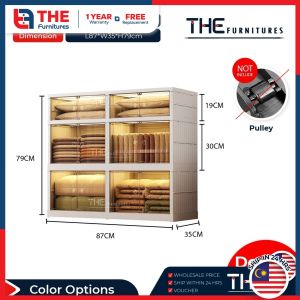 THE L44/87cm (3/6/9 Layers) Single/Double Rows Foldable Plastic Shoe Storage Cabinet Box Rack