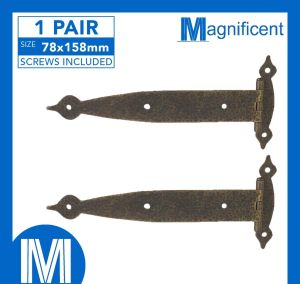 Antique Brass Designers Edge Offset Exposed T-Type Cabinet Hinge (1 pair)