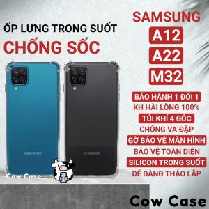 Ốp lưng Samsung A12 A22 M32 4G|5G chống sốc silicon dẻo trong Cowcase | Vỏ điện thoại ss galaxy silicon dẻo