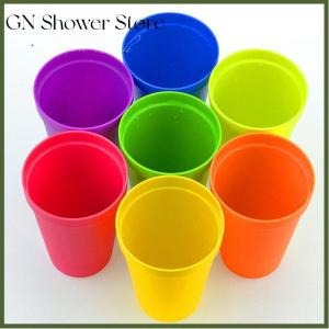 [GN Store] 7pcs Rainbow Plastic Cups Set Reusable Water Mug Picnic Travel Trendy Funny Portable Rainbow Suit Cup Party Kids Drink Cup